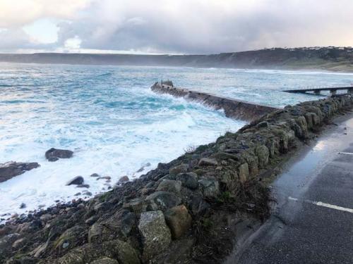 sennen cove harbour wall